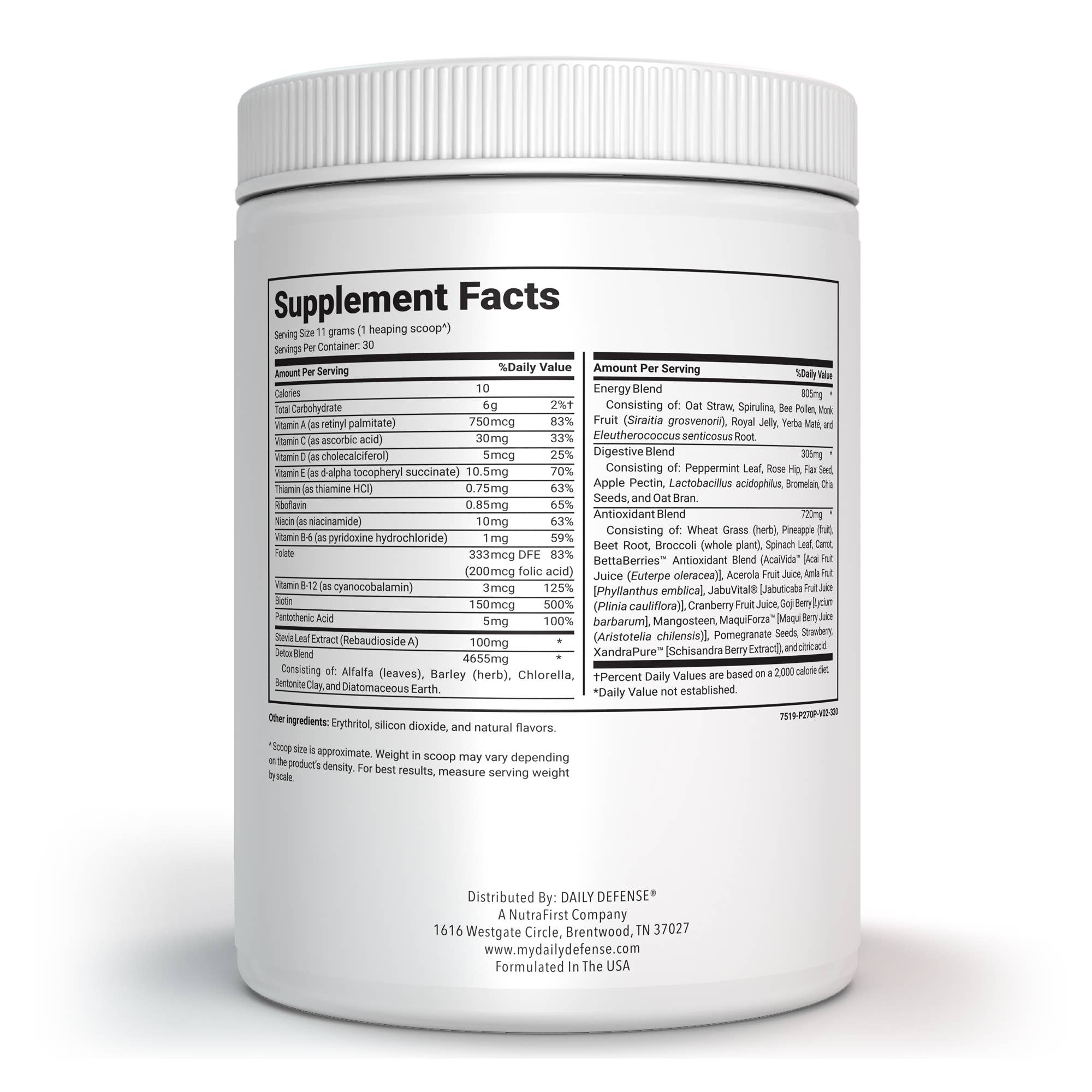 Green Food Supplement Youthful Greens by Daily Defense
