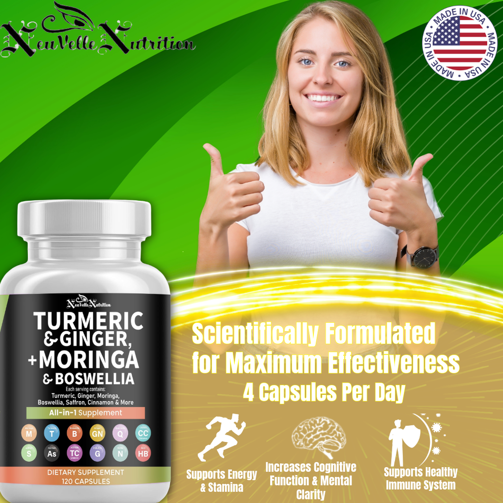 NeuVelle Inflammune Balance – All-in-1 Anti-Inflammatory & Immune Support with Moringa, Turmeric, Boswellia, Ginger, Ashwagandha, Quercetin, Cinnamon, Tart Cherry, Garlic, Nettle, Holy Basil & Black Pepper – 120 Vegan Capsules