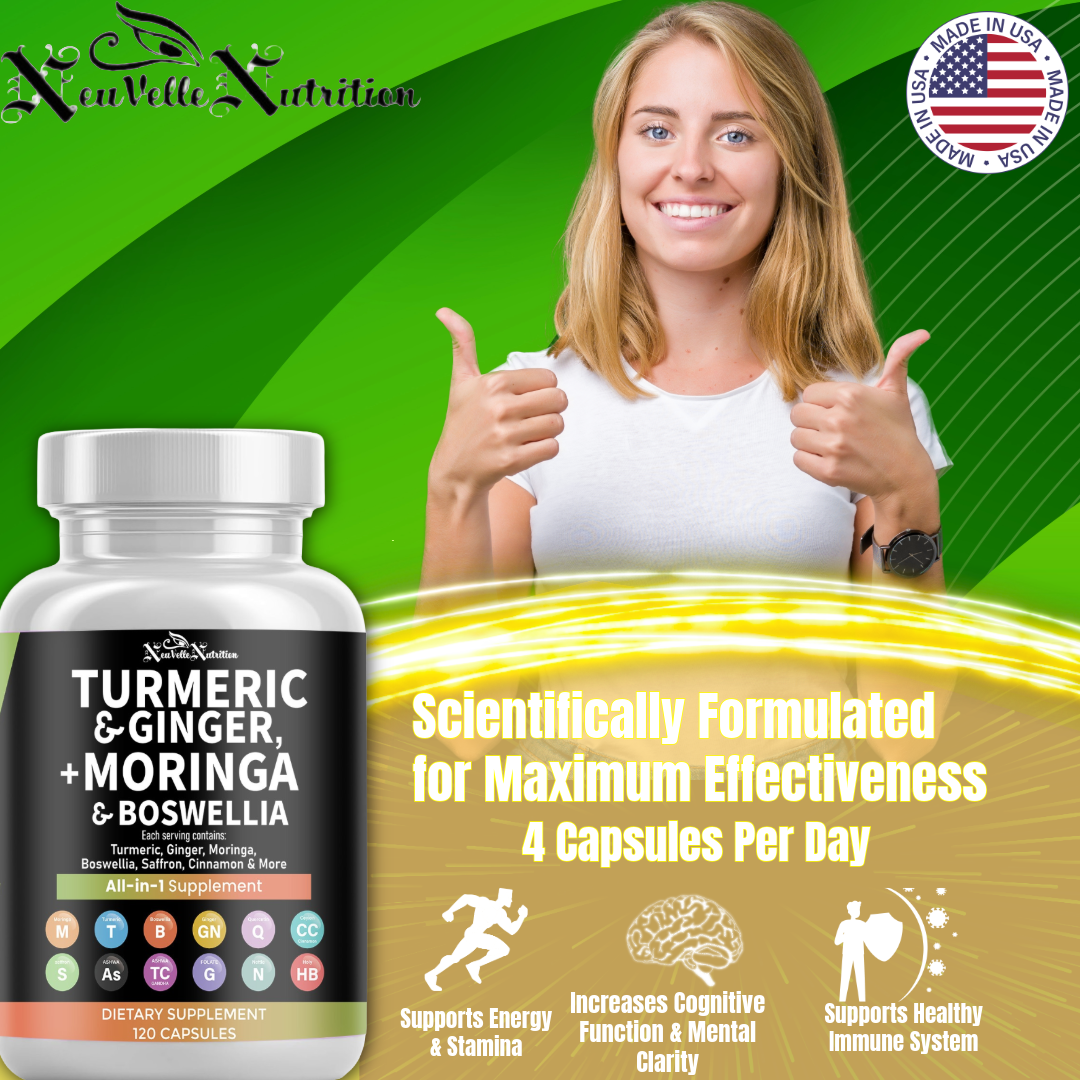 NeuVelle Inflammune Balance – All-in-1 Anti-Inflammatory & Immune Support with Moringa, Turmeric, Boswellia, Ginger, Ashwagandha, Quercetin, Cinnamon, Tart Cherry, Garlic, Nettle, Holy Basil & Black Pepper – 120 Vegan Capsules