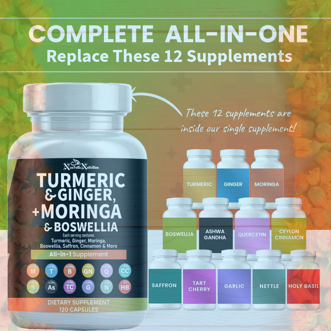 NeuVelle Inflammune Balance – All-in-1 Anti-Inflammatory & Immune Support with Moringa, Turmeric, Boswellia, Ginger, Ashwagandha, Quercetin, Cinnamon, Tart Cherry, Garlic, Nettle, Holy Basil & Black Pepper – 120 Vegan Capsules